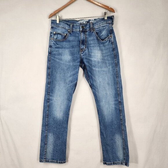 Wrangler Retro Slim Straight Denim Jeans Men's 34x30 Distressed Actual 32x29 - Picture 1 of 10